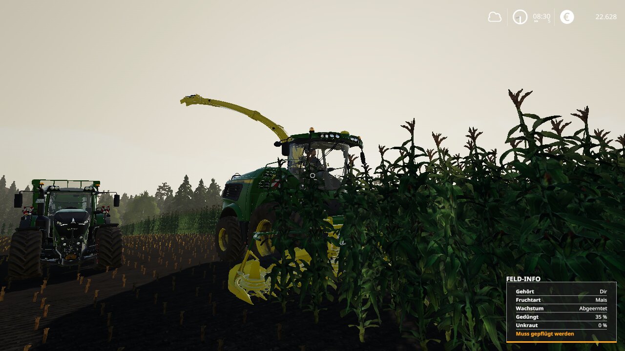 Häckseln in Ellerbach mit John Deere und Fendt