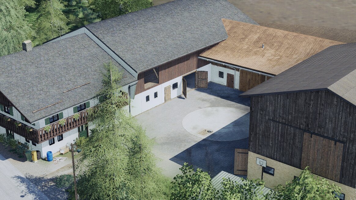 3-Seitenhof mit Hocheinfahrt