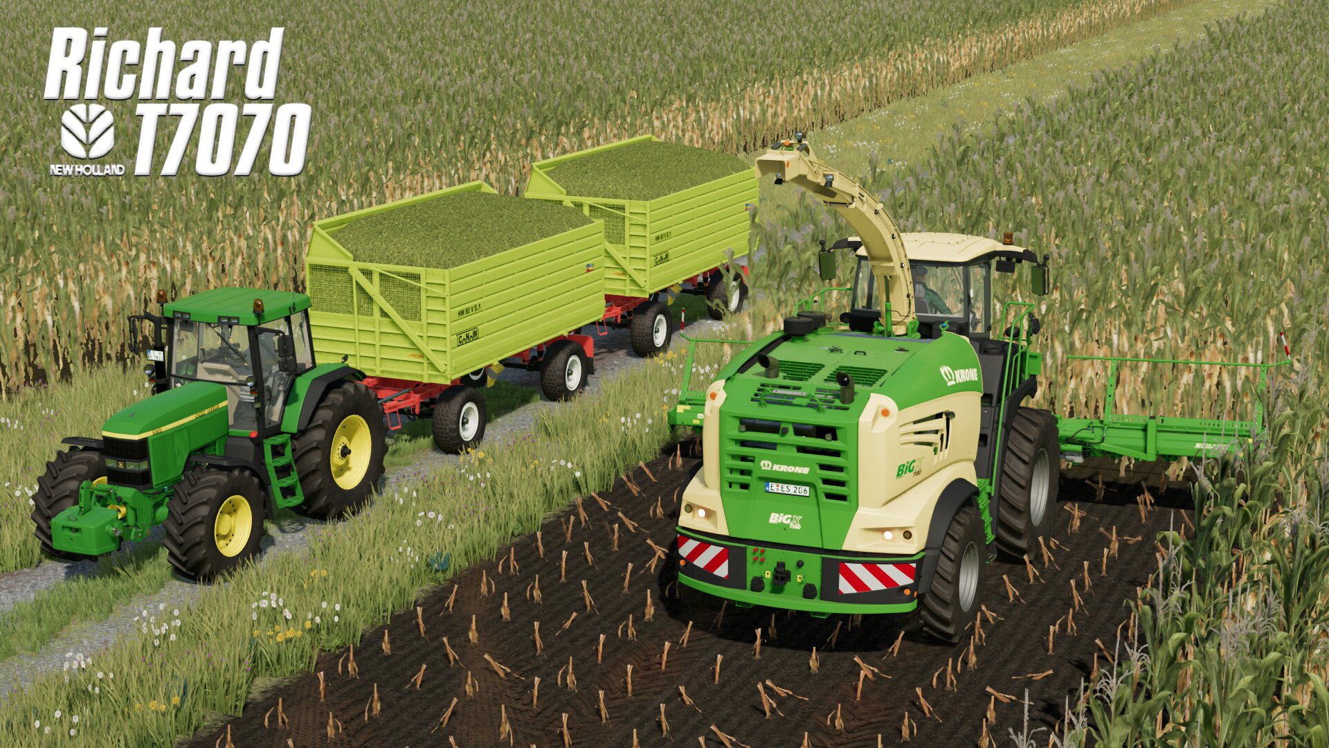 John Deere 7810 + 2x HW80 V5.1 & Krone Big X 1180.