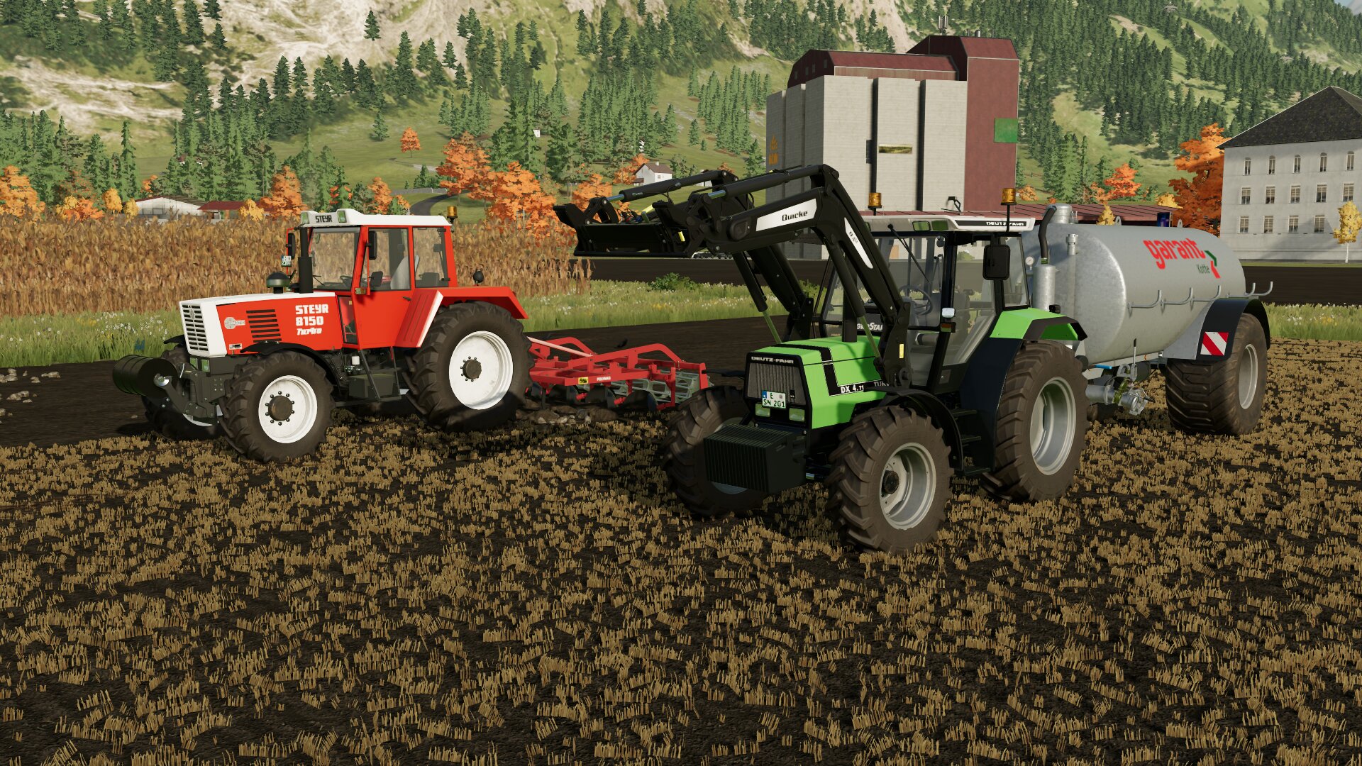 Gülle ausbringen und einarbeiten mit Steyr 8150 und Deutz Fahr DX 4.71.