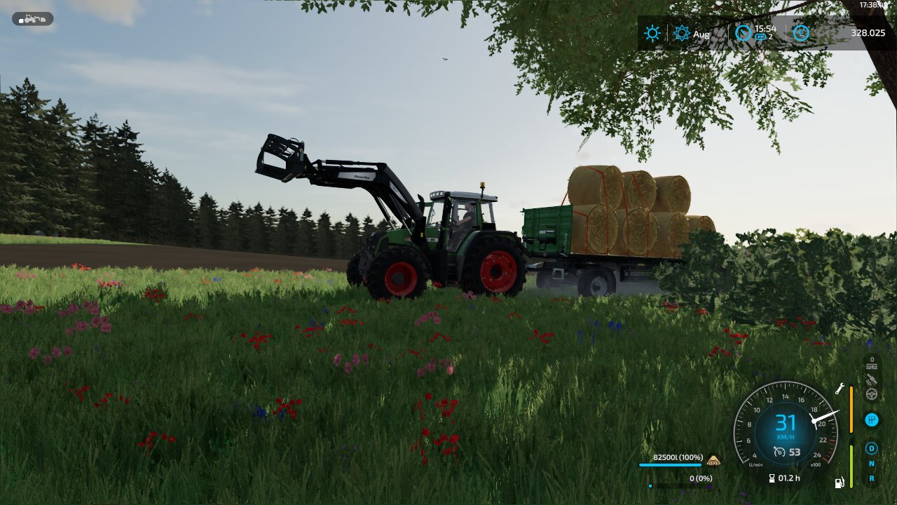 Ballen holen mit Fendt 718 TMS auf der Rhön Map