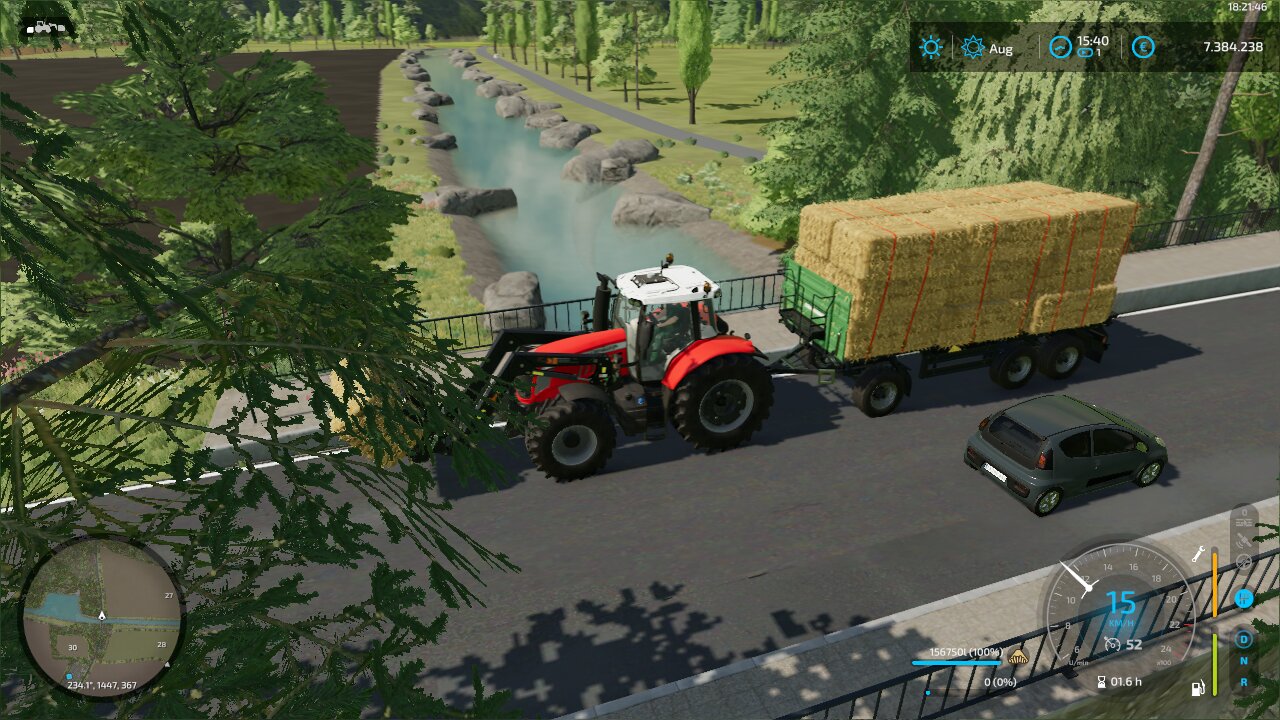 Ballentransport auf der  Bredow mit MF 7724🤣
