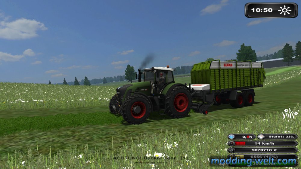 Gras aufladen