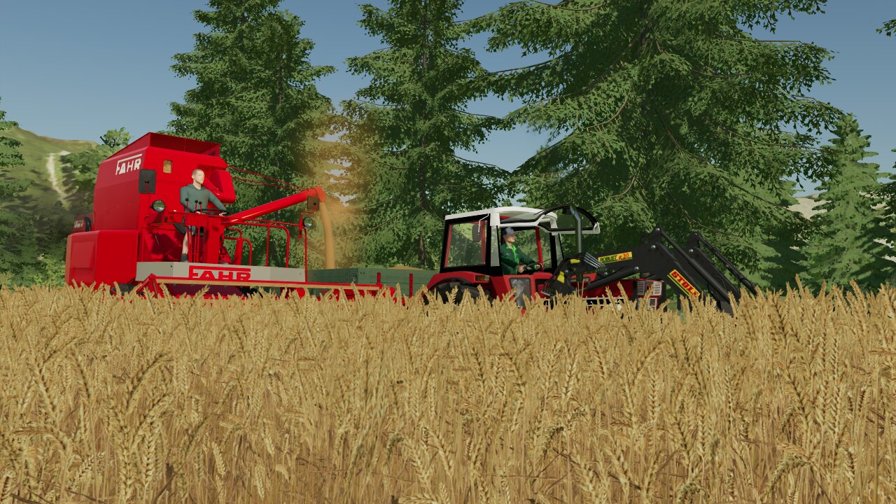 Ihc 844 und Fahr 66s bei der ernte