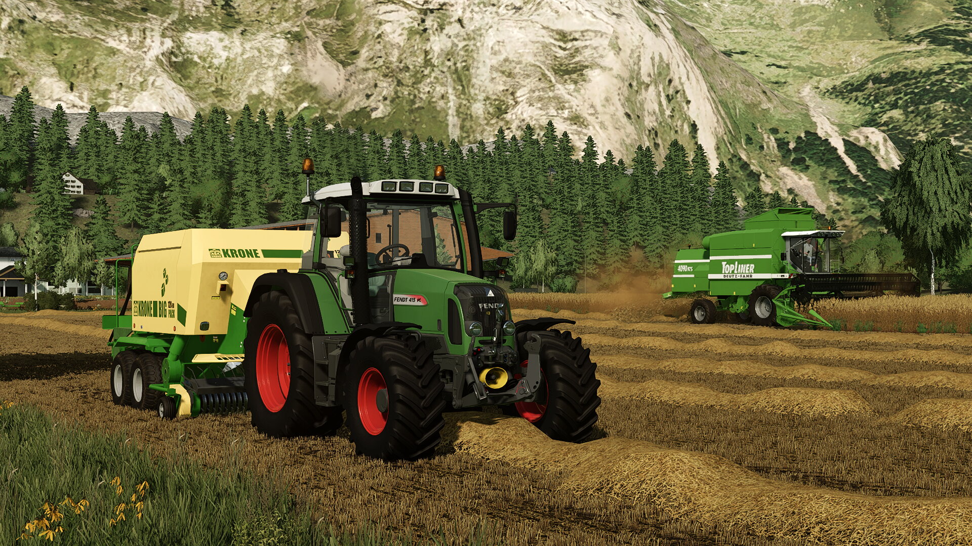 Pressen mit 415er Fendt.