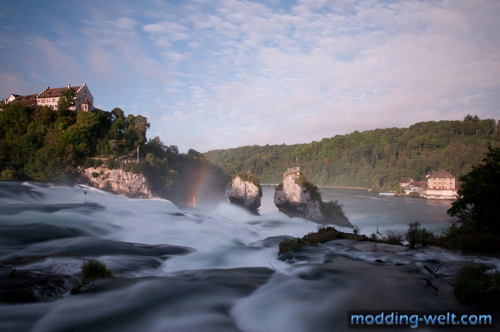 Langzeitbelichtung am Rheinfall