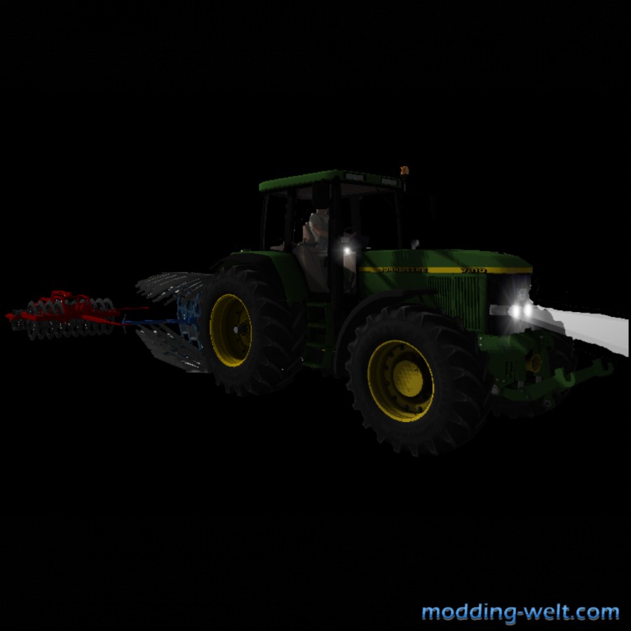 Mein John Deere mit Pflug und Packer
