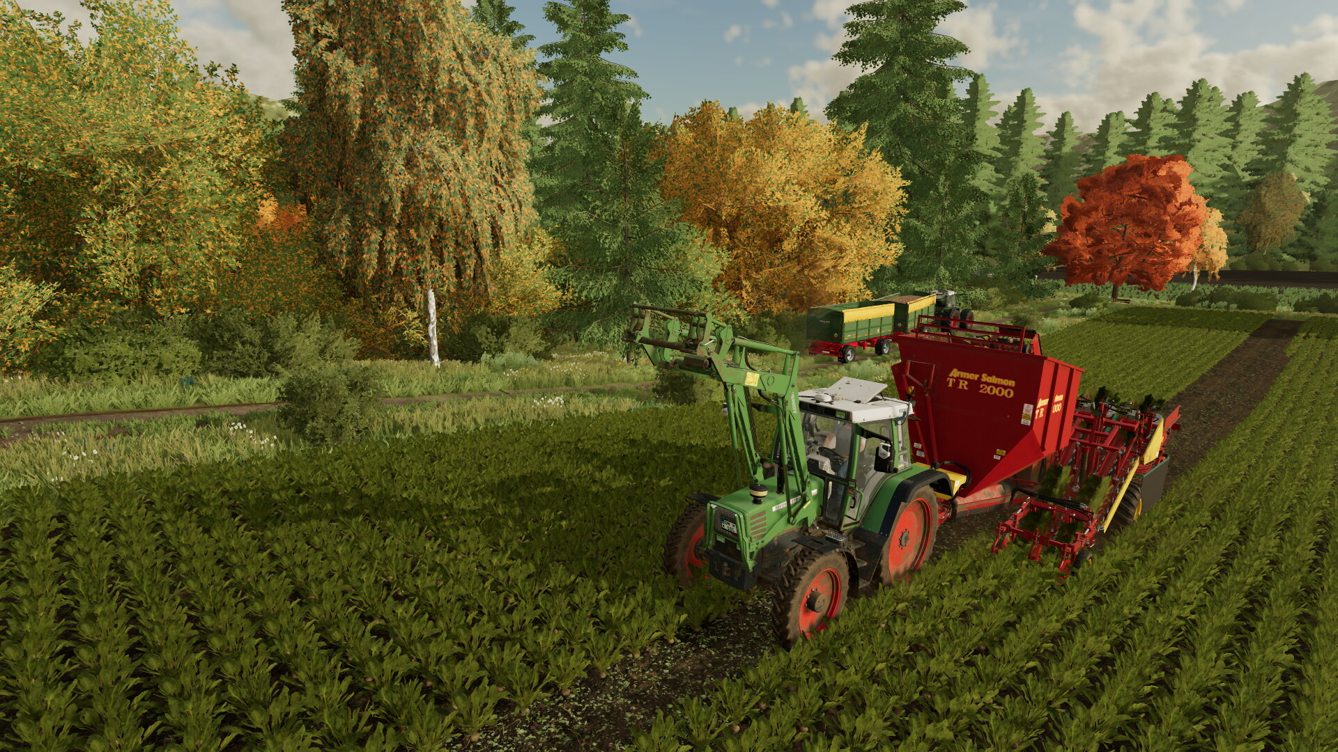 Herbst in Frühling: Vorgewende und Durchbrüche mit Pflegereifen auf Schlepper und Roder...