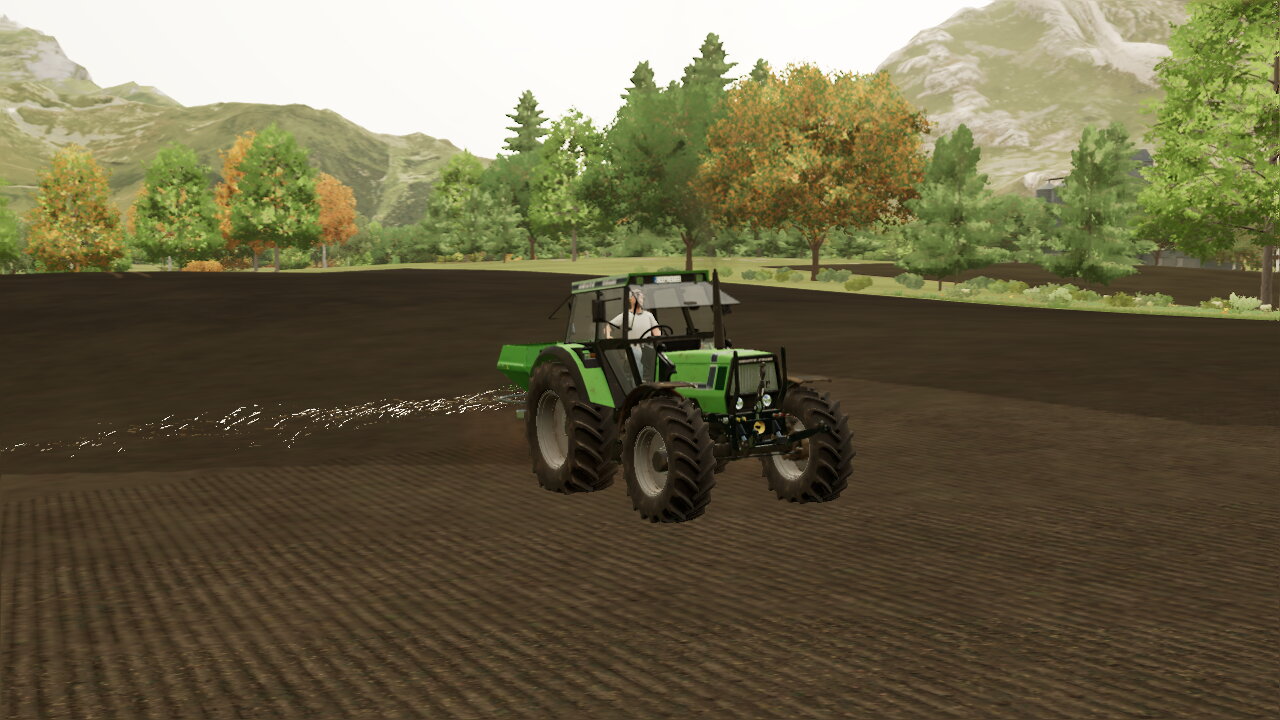 Deutz dx 6.05 am Düngerstreuen