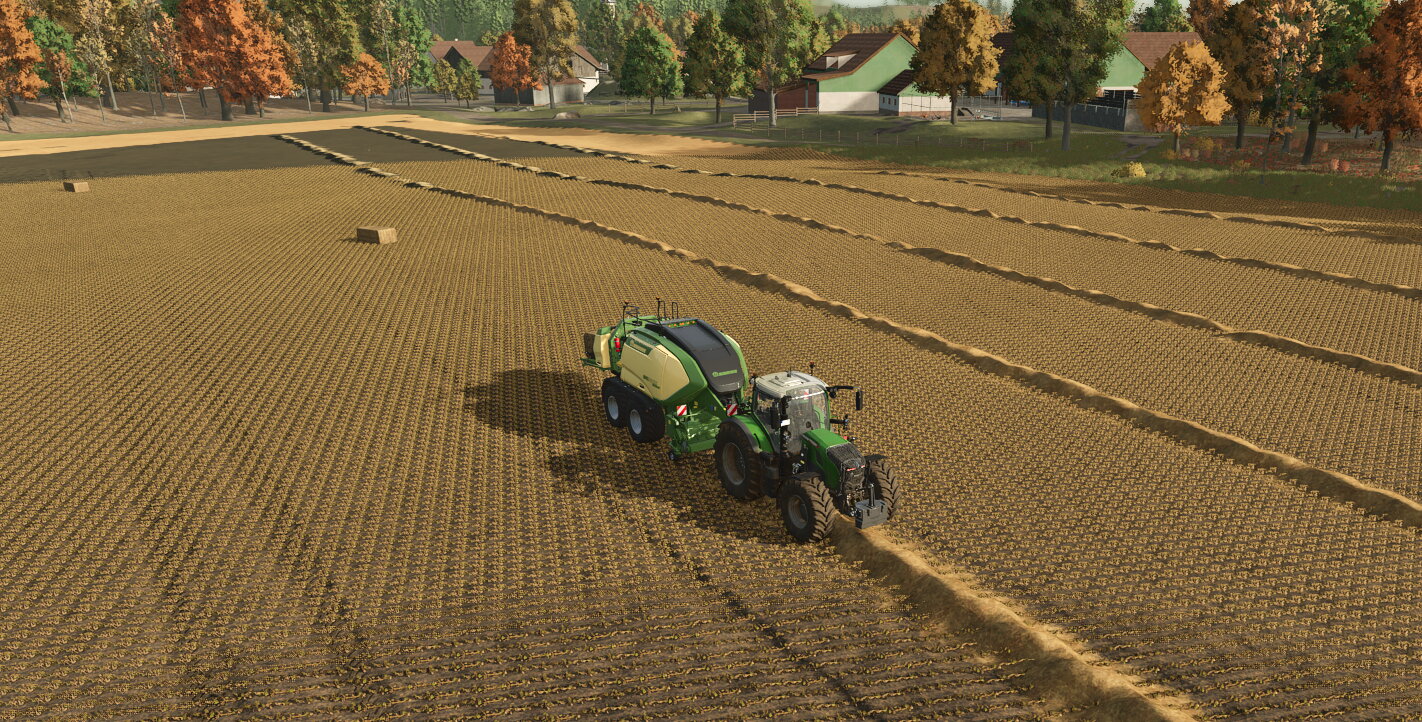 Letzte Ballen mit der Krone Big Pack vom Maschinenring.