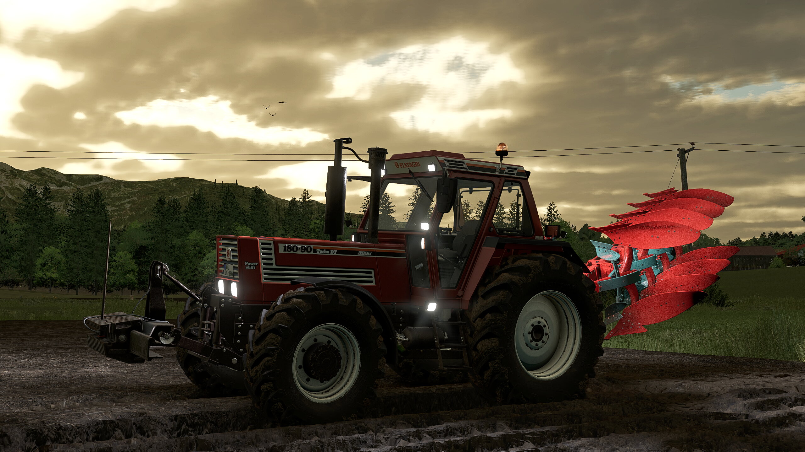 Mit dem Fiatagri 180-90 DT am Pflügen