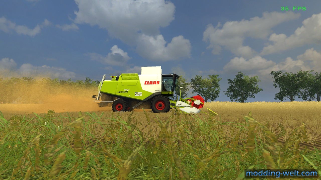Weizendreschen mit Lexion technik