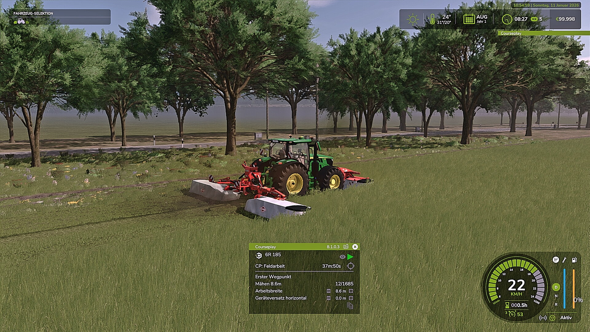 Test Gras Mähen mit CP