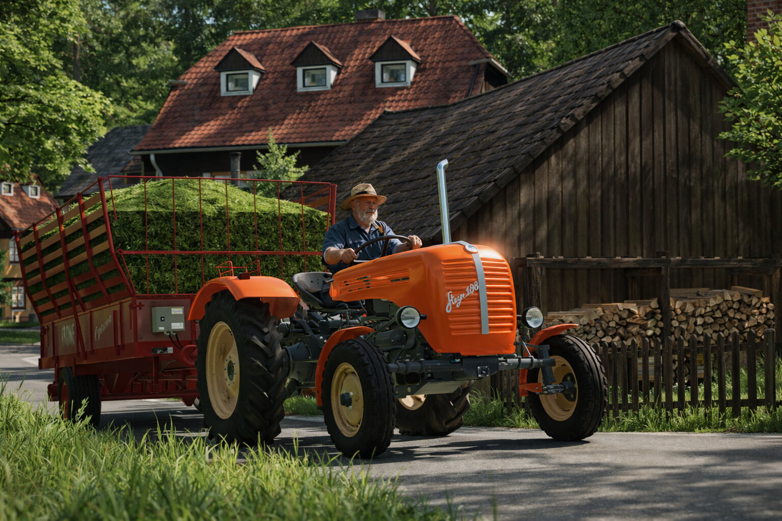 Nach der Mahd auf dem Heimweg