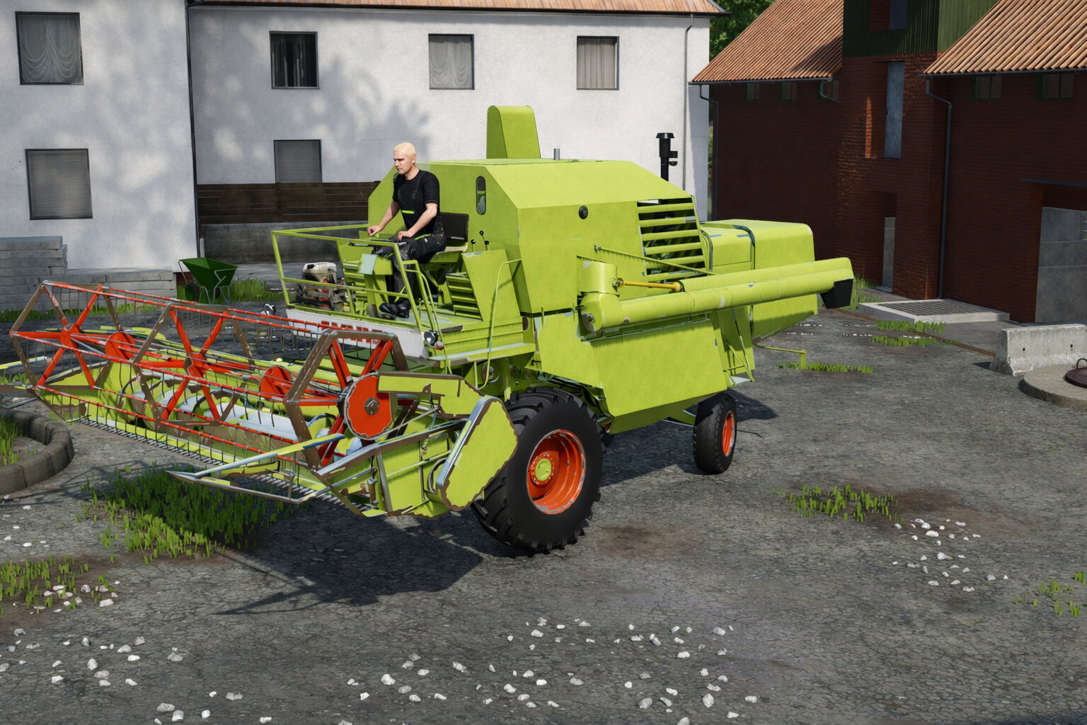 Drescher vom Lohner defekt - Nachbar hilft mit seinem Claas aus