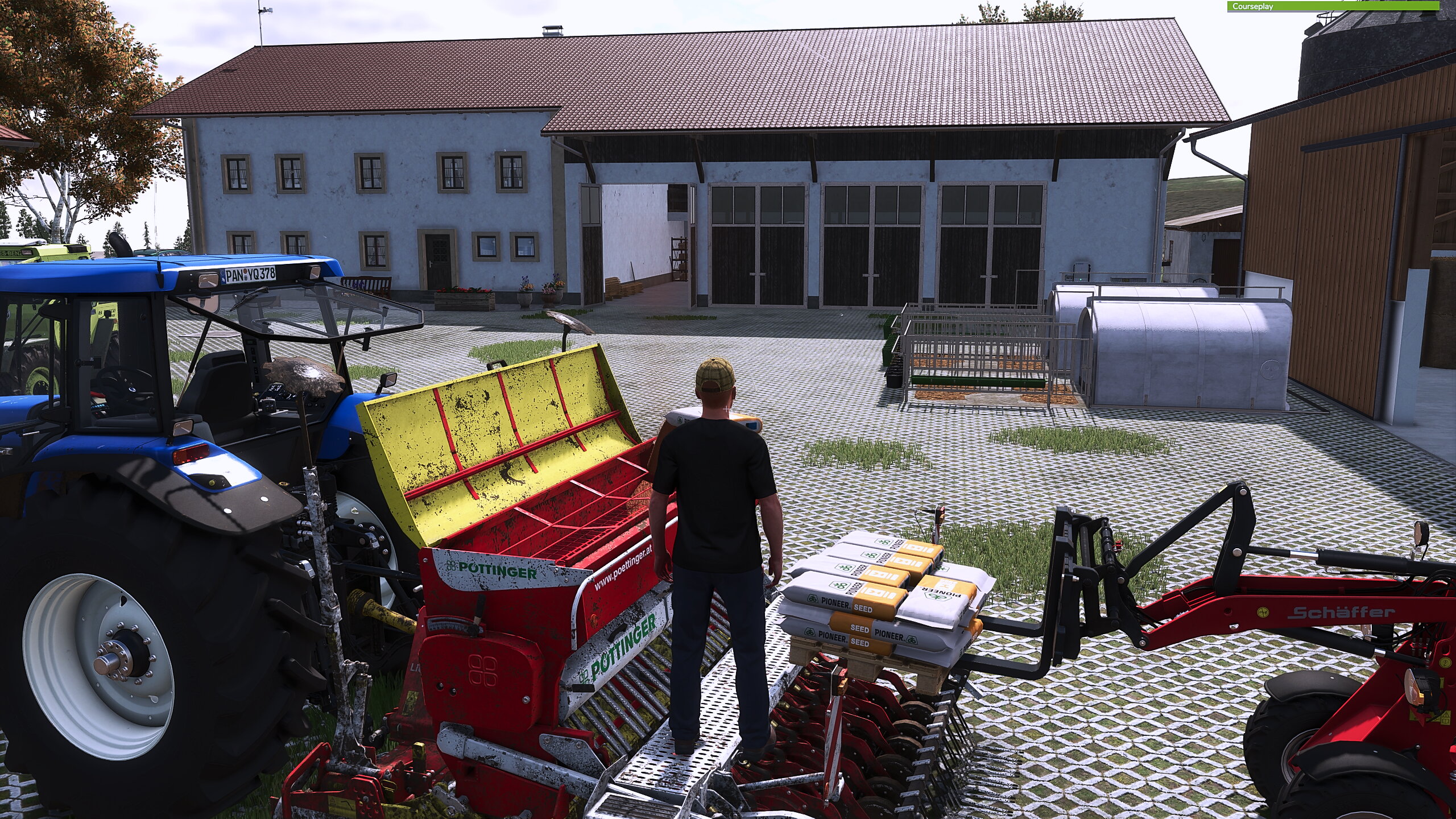 und Wintergerste Sähen am Mittag