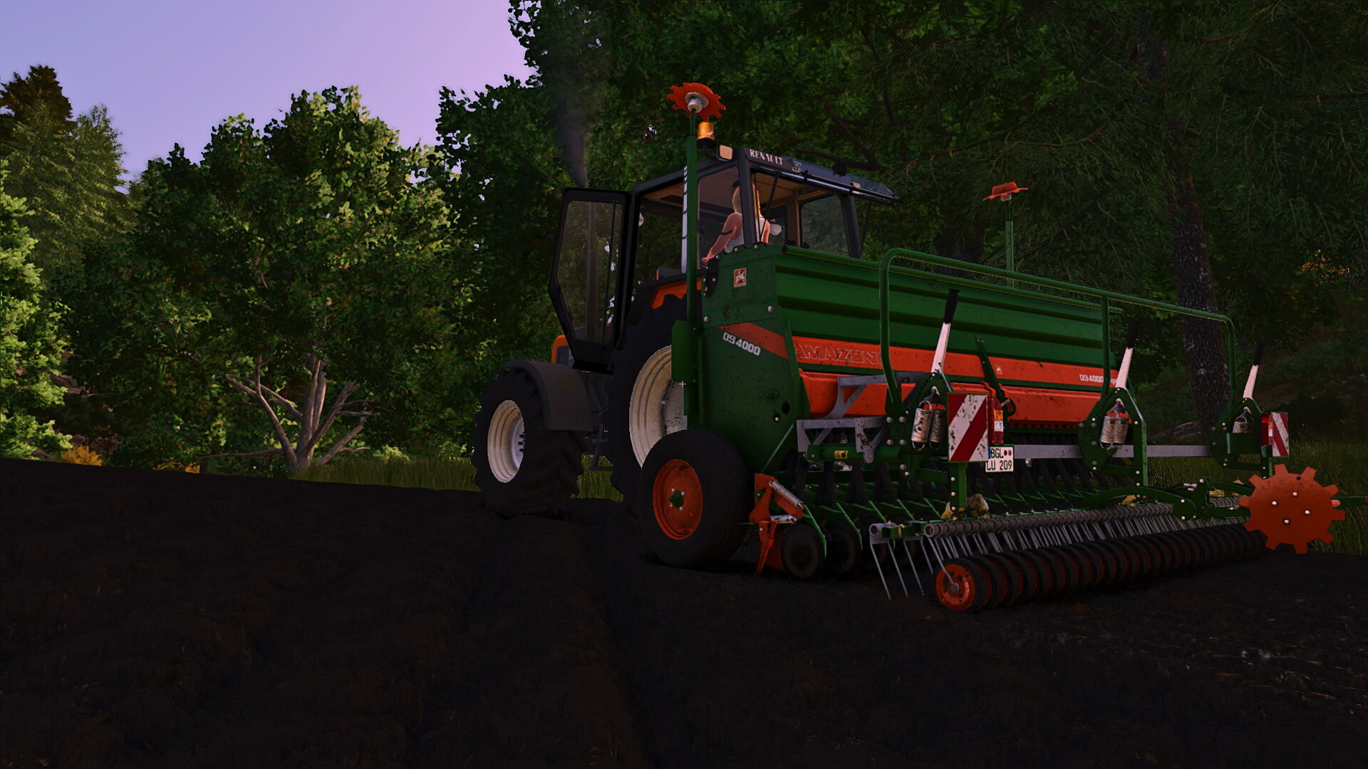 Gerste in den Boden bringen..