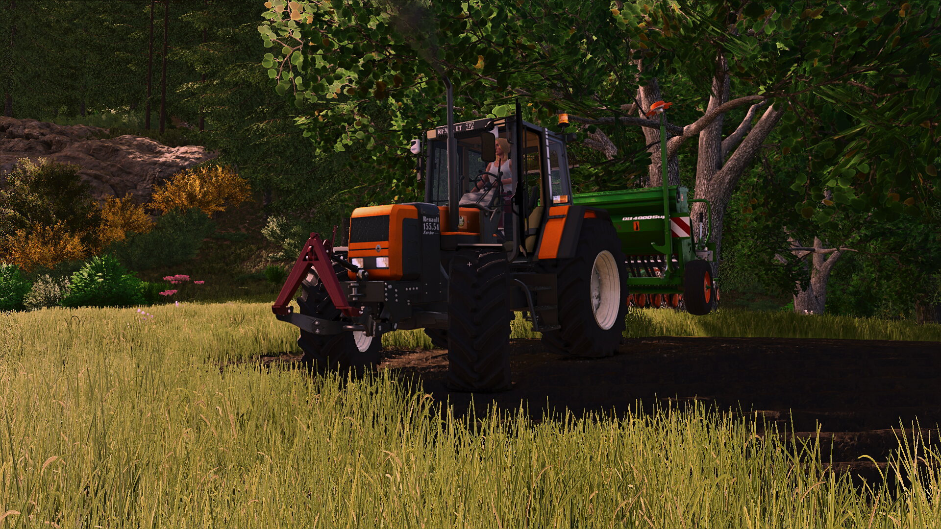 Gerste in den Boden bringen..