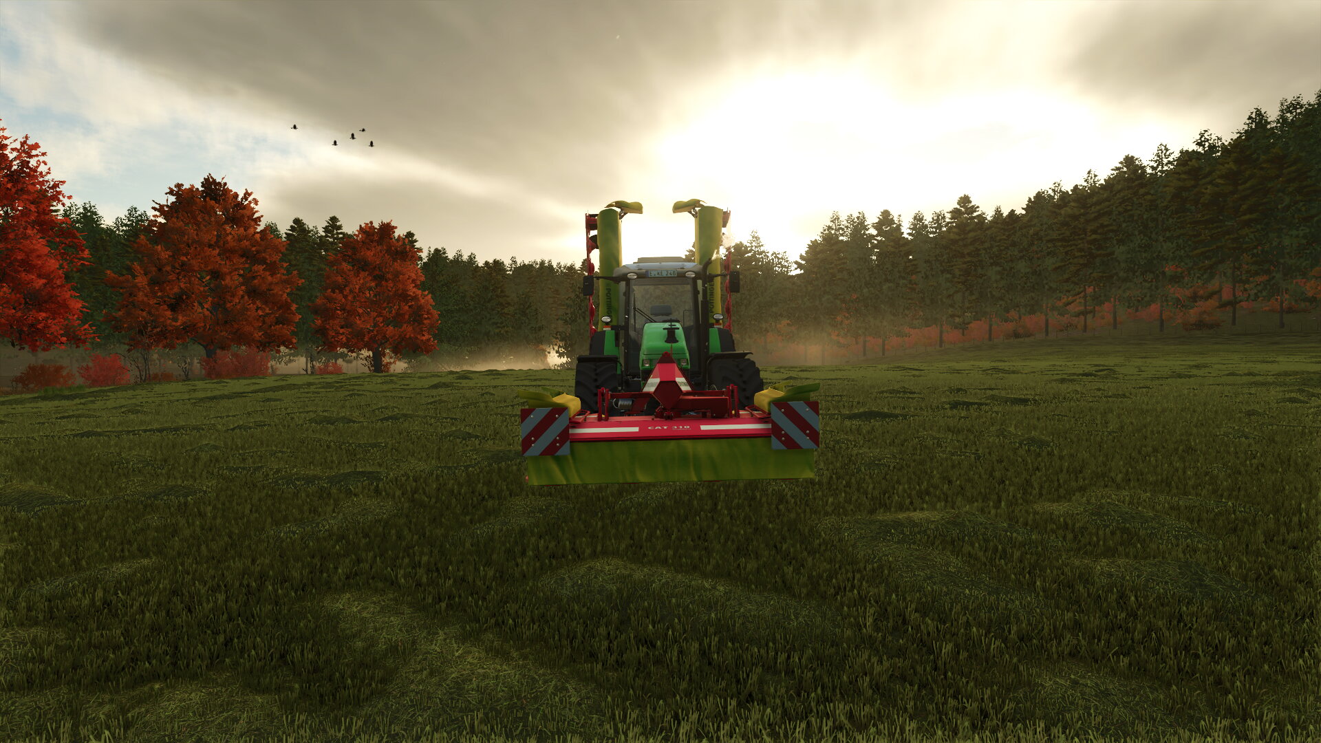 Mähen am späten Nachmittag