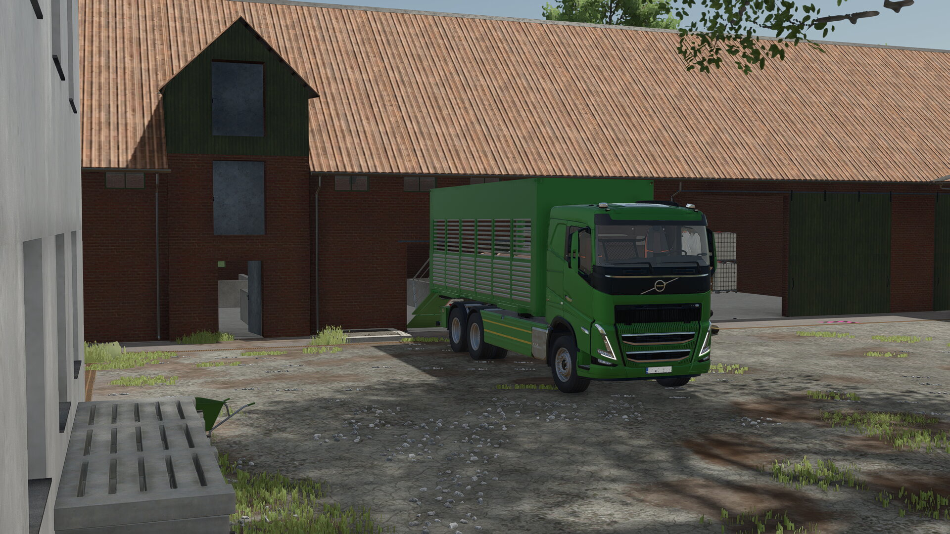 Der Viehhändler ist da und holt die ersten Schweinchen ab