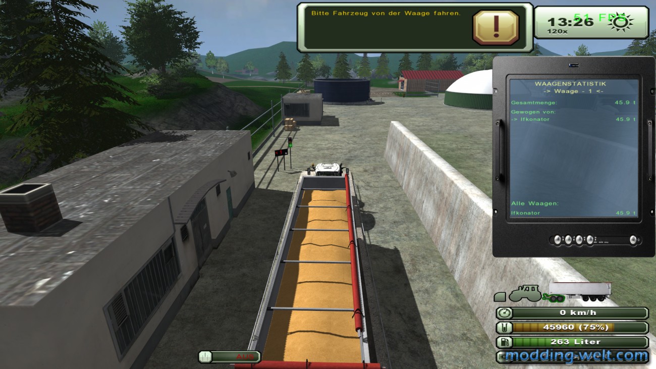 Test der Waage auf der Ifko World V2