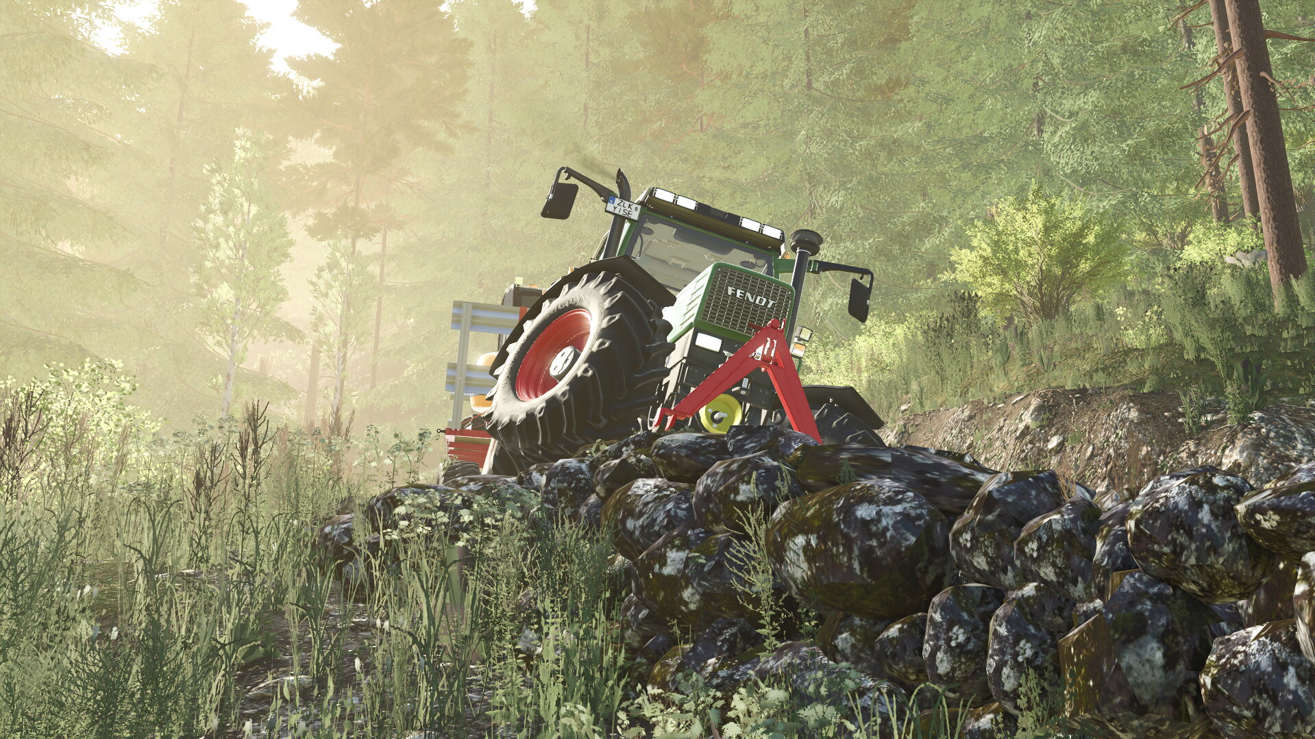 Baggertransport mit Fendt 309c