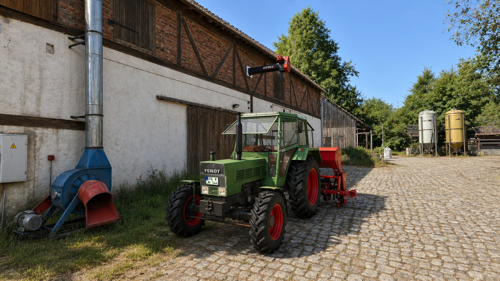 In Hof Bergmann Mais legen, volle Hüsn