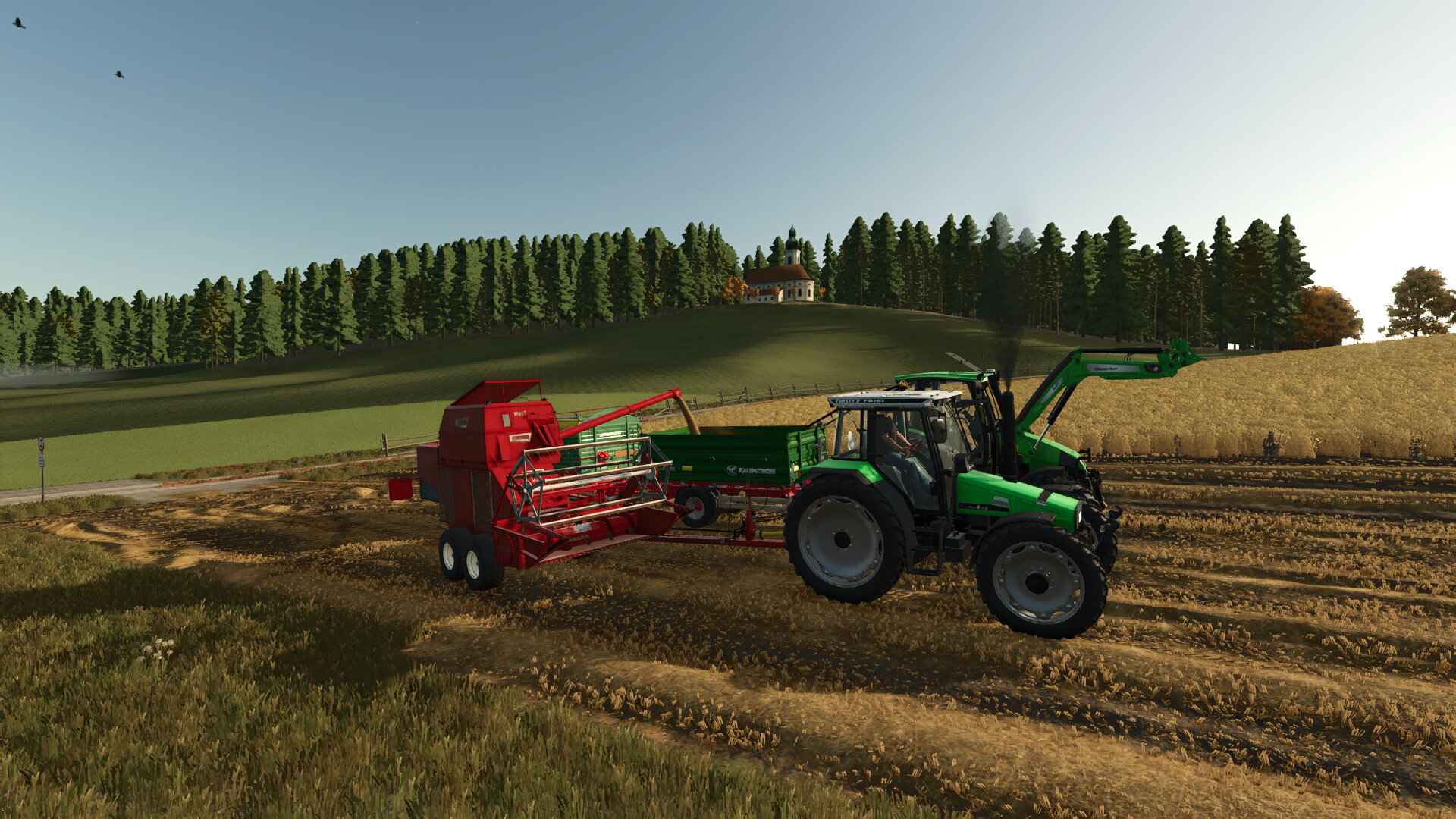 Weizenernte mit Deutz-Fahr...