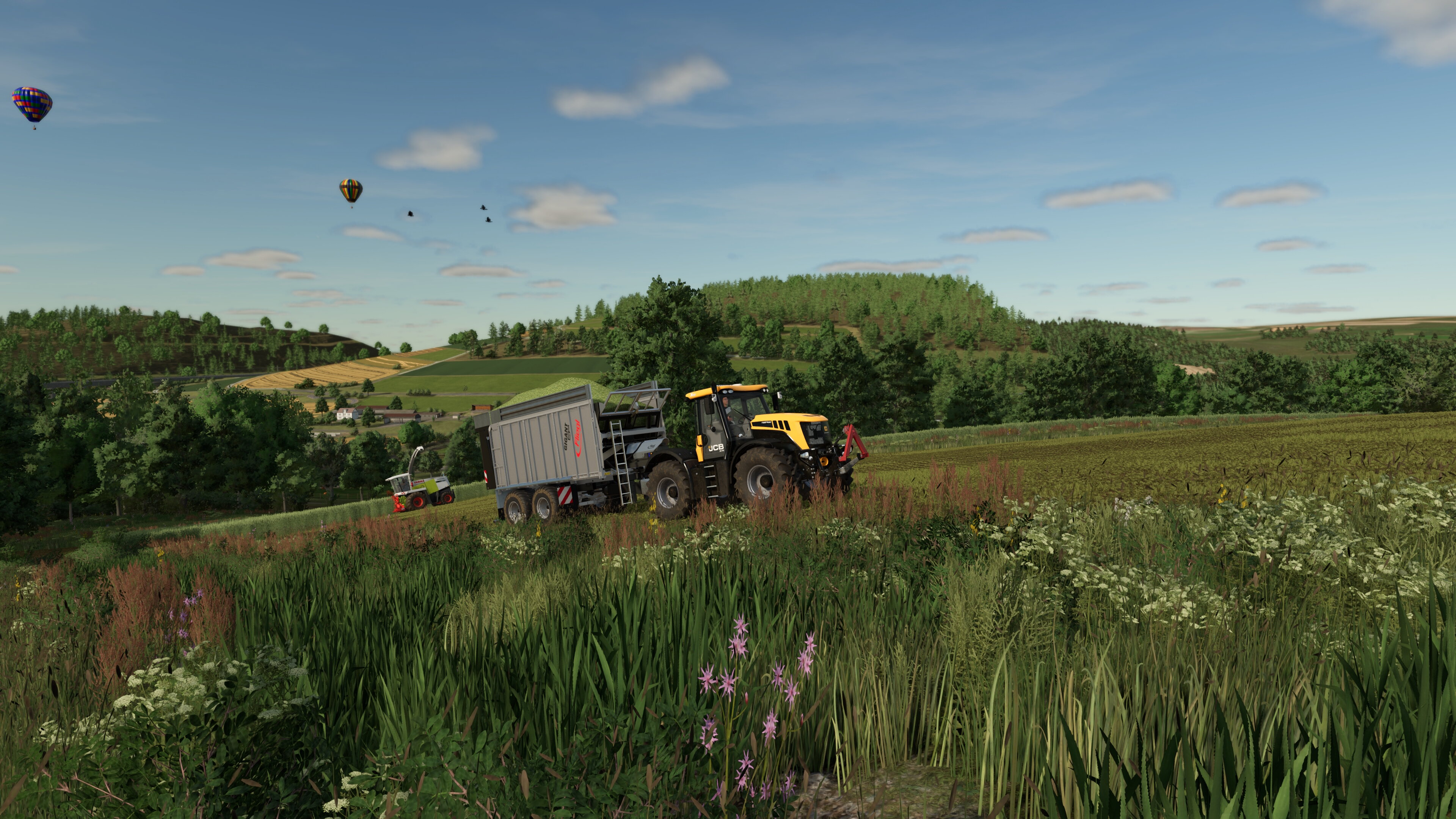 Grünroggen häckseln mit Claas Jaguar 900 Prototype, sowie JCB und Fliegl Asw 261 mit Farbwahl.