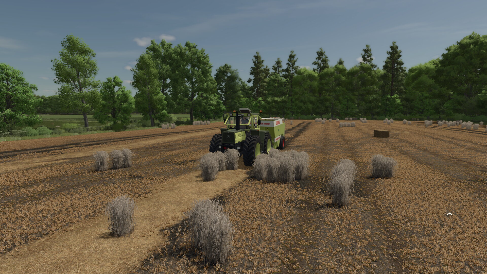 Wintergersten Stroh Pressen mit MB Trac 1600 Turbo und Claas Quadrant 1200