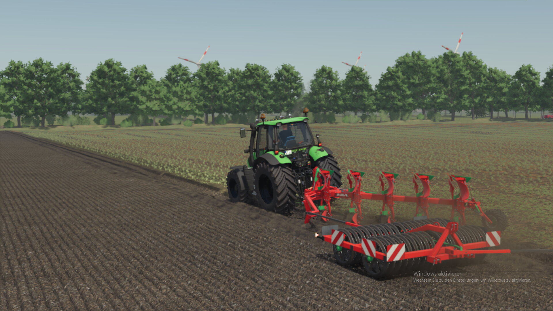 heute mal mit dem 150er Agrotron pflügen