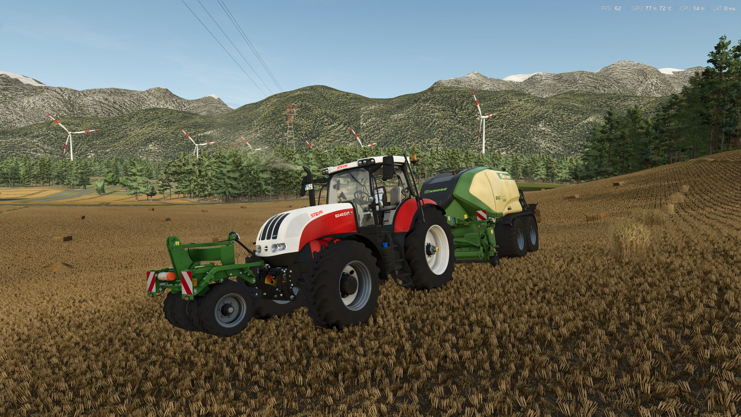 Strohpressen mit Steyr CVT 6240 und Krone BIGPACK 1270