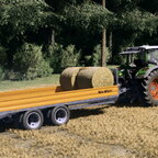 Stroh Ballen vom Feld holen