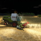 Weizen dreschen bis in die Nacht