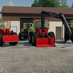 MB Trac 1300 Turbo als Werner Forstumbau mit Doppeltrommelwinde und einem Kronos 8020 Kran