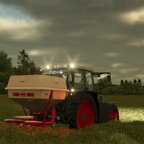 Düngerstreuen am Abend