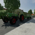 Mit dem Favorit 4 Getreide weg bringen mir Krone Emsland Anhänger