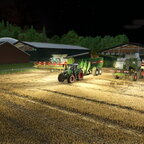 Weizen dreschen bis in die Nacht