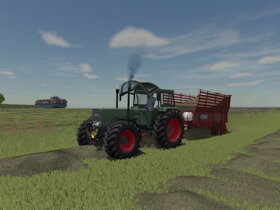 Heu Fahren mit Fendt 614 Favorit und Krone Alleslader auf der NFL