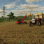 Mitm Steyr 8090 Ballen vom Feld holen.