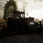 Case IH Früh am Morgen wird das Saatbett bereitet