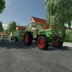 Mit dem Favorit 4 Getreide weg bringen mir Krone Emsland Anhänger