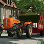 Ich fahre nach dem Mähen nach Hause.