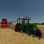 Weizenernte mit dem gezogenen Fahr